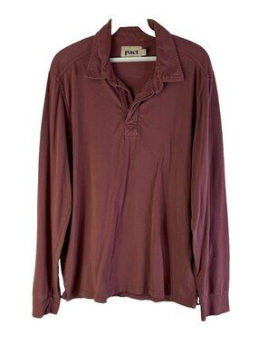 PACT Organic Cotton Shirt Long Sleeve Polo Rugby
